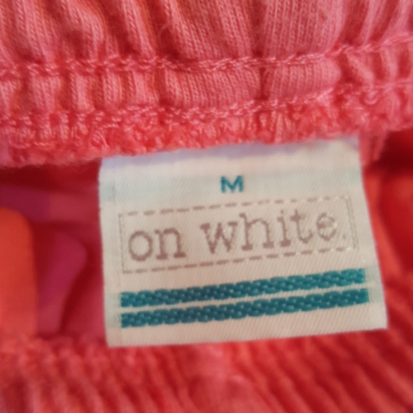 ON WHITE ♡ Gorgeous 2pc Ruffled Coral Long Sleeve Button Jacket Top 'n Capris M - Picture 10 of 14
